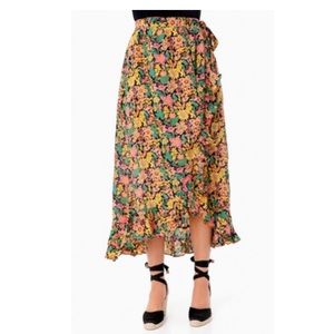 Anna’s wild garden silk wrap skirt